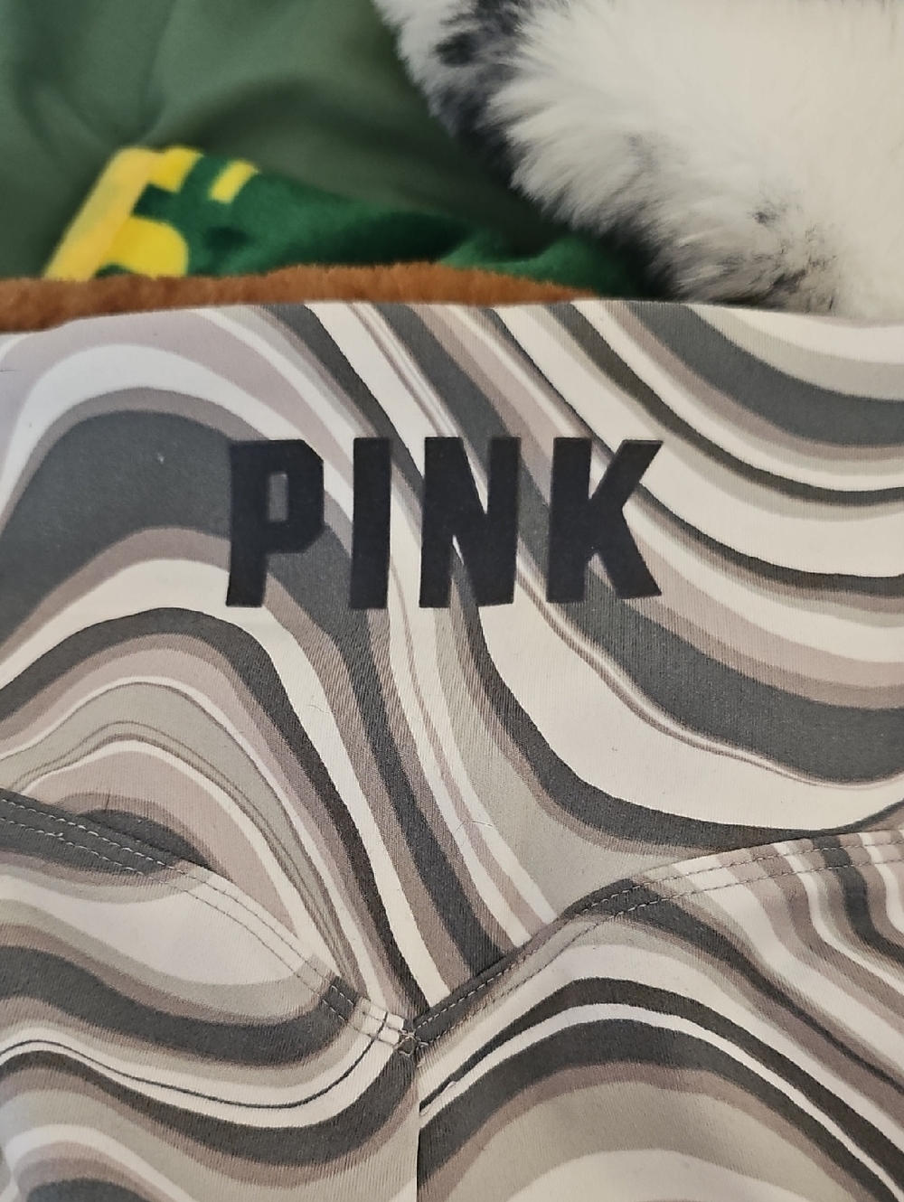 PINK Swirl Gray Leggings Size S - Picture 3 of 5